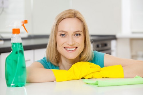 Deep cleaning kitchen in Hackney property