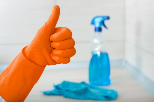 Office team finalising UK cleaning service terms and legal documentation
