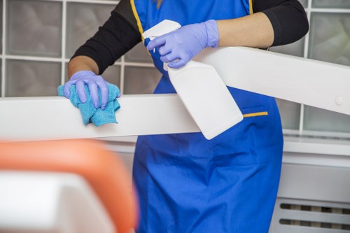 Cleaner trained in safe product use and professional procedures